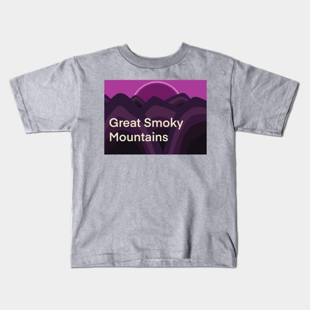 The Great Smoky Mountains Kids T-Shirt by Obstinate and Literate